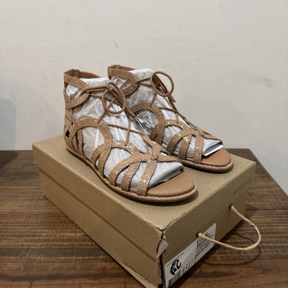 Gentle Souls Women's Break My Heart 3 Gladiator Sandals Gold Size 6.5 M